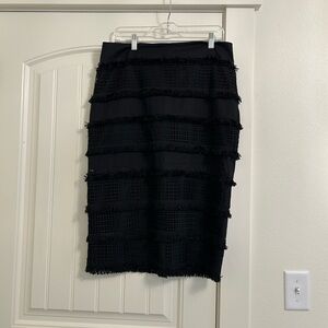 Elegant Black Fringe Skirt